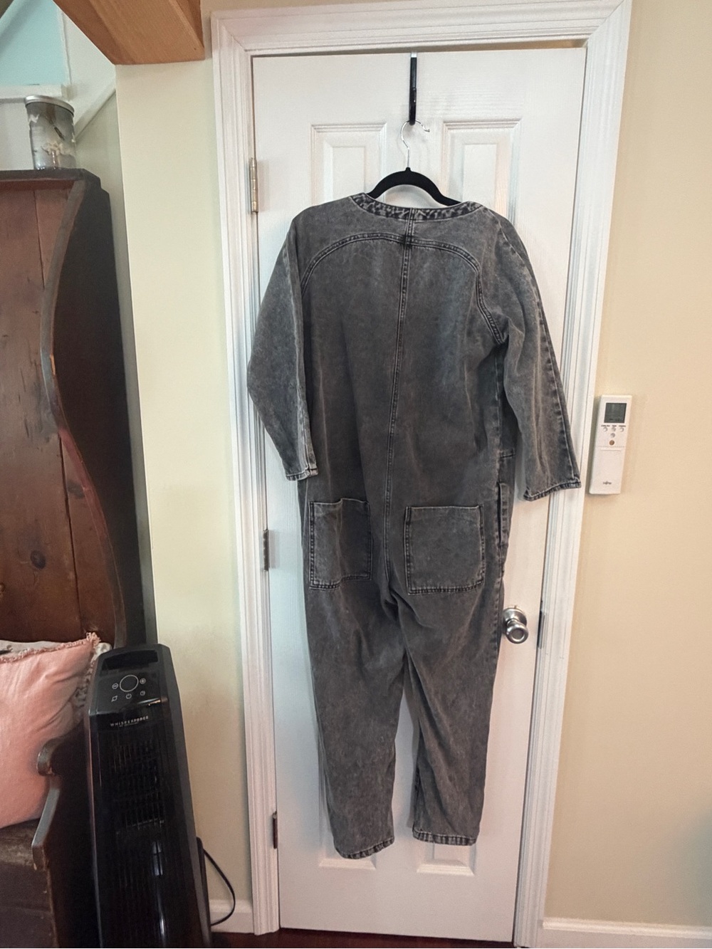 ASOS Washed Black Denim Utility Jumpsuit Boiler Suit Womenās Size 6 - Picture 4 of 5